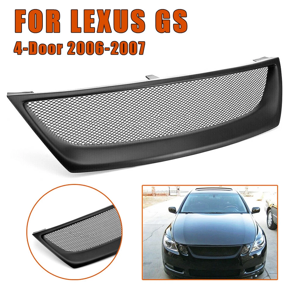 Parrilla delantera negra mate para Lexus GS GS300 GS350 GS430 2006 2007 4 puertas Foto 2 de 4