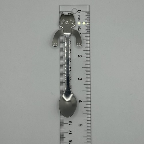 Stainless Steel Cat Coffee or Dessert Spoon (4.5" long) Cat spoon ONLY - Picture 3 of 8