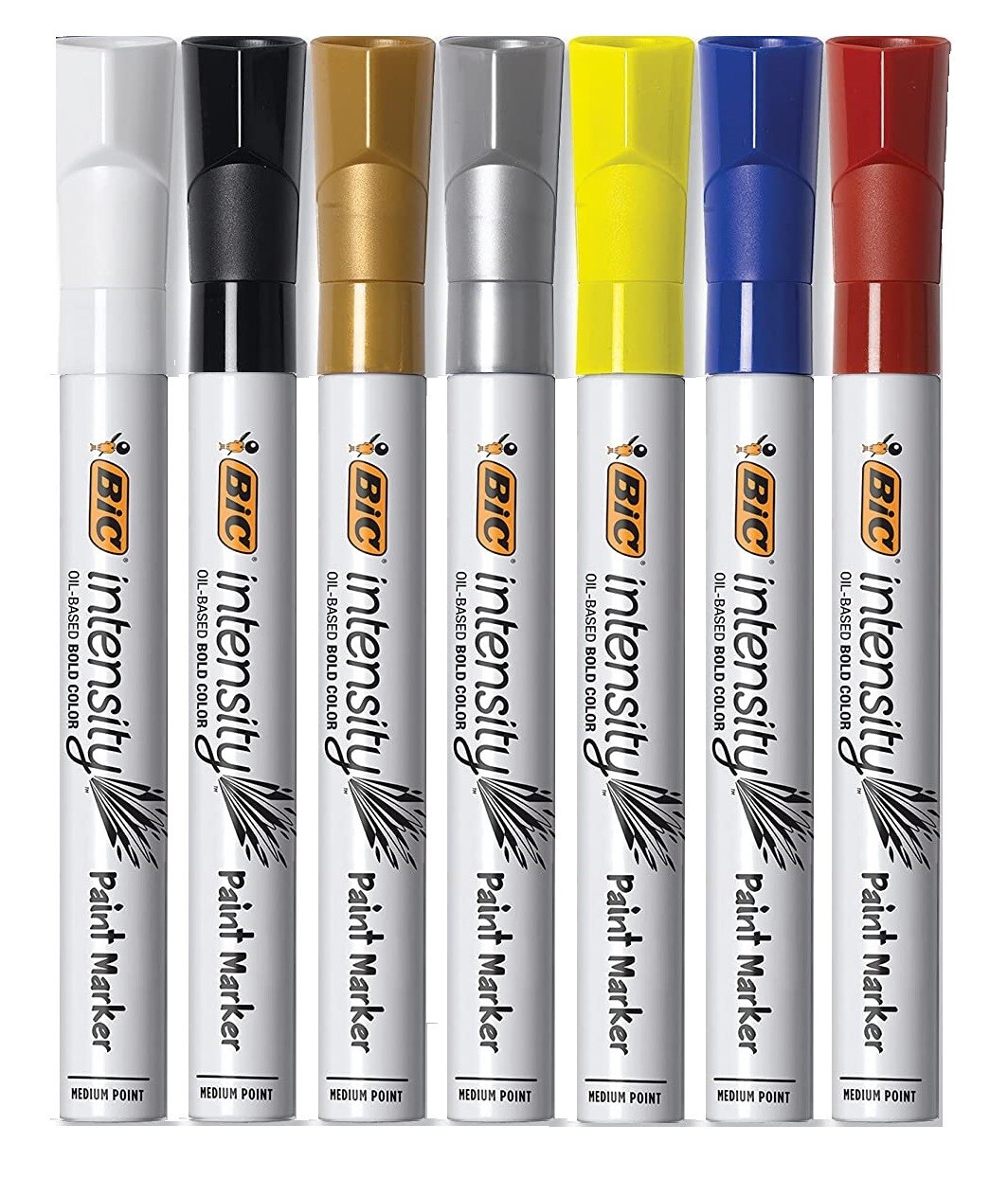 BIC Intensity Paint Markers, 7 Assorted Vivid Colors, Water and Fade Resistant