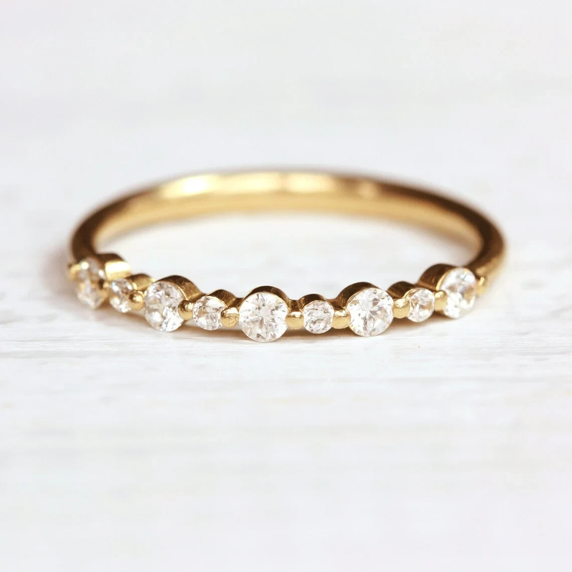 0.50ct Round Cut Moissanite Engagement Ring in 14K Gold-image