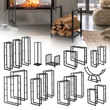 Porta legna da ardere in acciaio robusto verniciato a polvere scaffale per legna