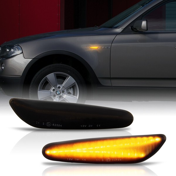 Seitenblinker Schwarz LED 2X Mit E-Zulassung Passend FüR BMW X1 E84, X3 E83, X5-image