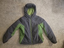 LL Bean  kids winter jacket size 10-12, gray / green 