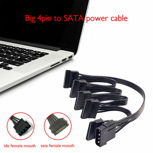 Yinettech - 2 Cavi Di Prolunga Di Alientazione SATA 15 Pin Aschio A - Foto 6