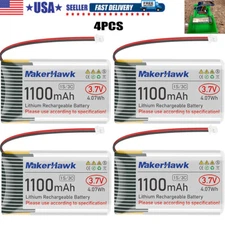 4x 3.7V 1100mAh LiPo Battery 1S JST 1.25Plug for Arduino ESP32 Development Board