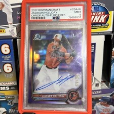 2022 Bowman Draft Jackson Holliday 1st Chrome Purple Refractor Auto /250 PSA 9