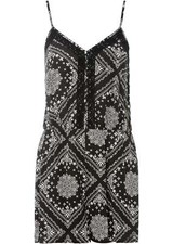 Kurz-Jumpsuit Gr. 40 Schwarz Weiß Damen-Overall Hosenanzug Sommer-Onesie Neu*