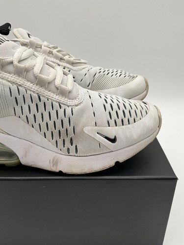Nike Air Max 270 scarpe sneakers donna taglia 6,5 bianco nero punta tonda stringate - Foto 4 di 17