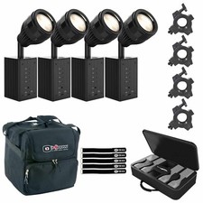 Chauvet DJ EZPin Zoom Pack Lighting System 4x Pin Spot Fixtures w Clamps  Case