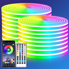 100ft LED neon Lights 24V RGB LED neon Rope Lights with Remote Control APP Co...