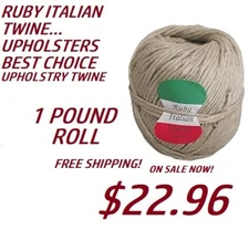 Twine for Upholstery 1 Pound Roll Ruby Italian Twine Upholsterers Best Choice