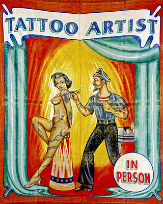 1945 Carnival Banner - Tattoo Artist In Person - Poster