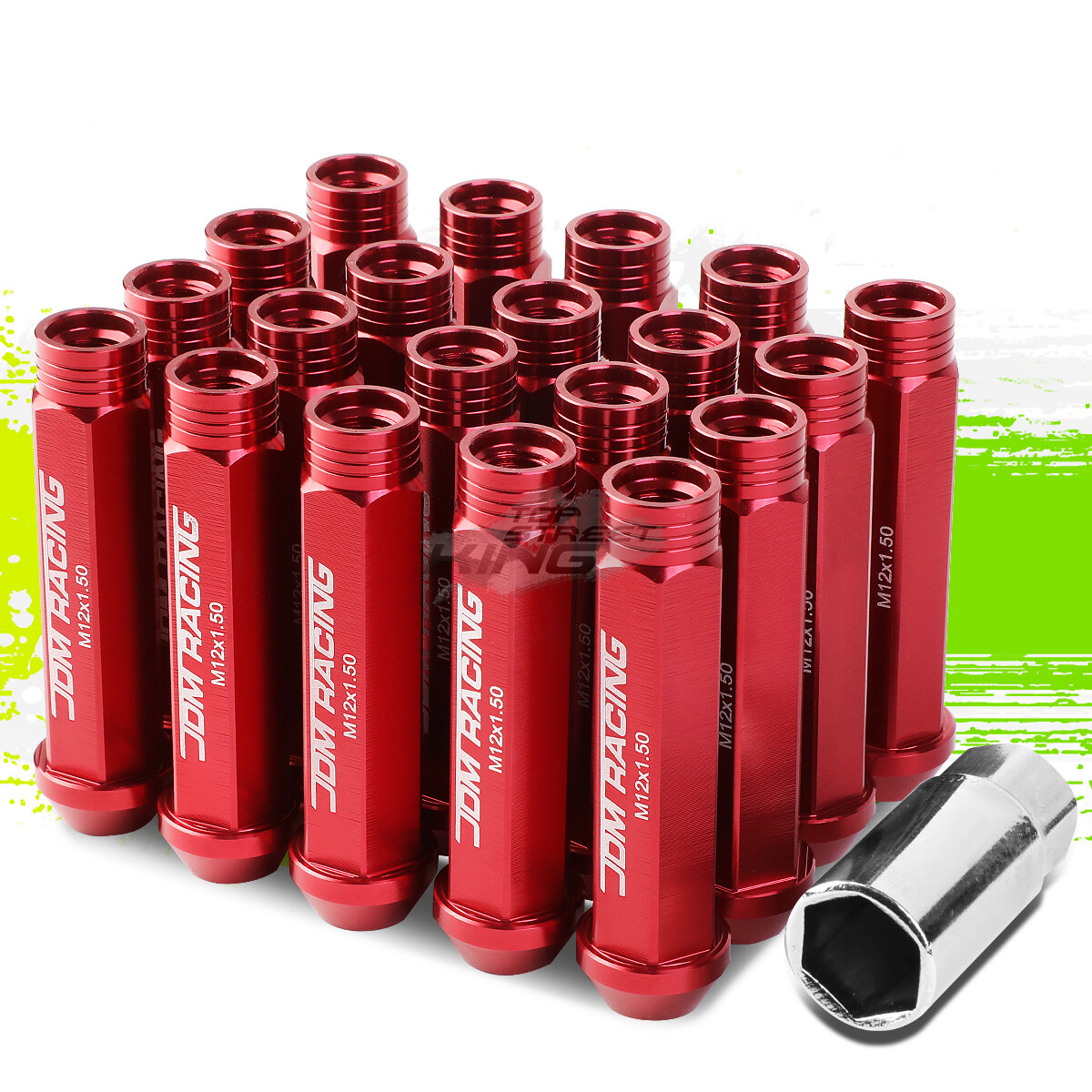 Speed Daddy JDM Gold Spiked Lug Nuts 20PCS – M12x1.5, 20mm OD, 60/107mm Tall, Open/Closed End