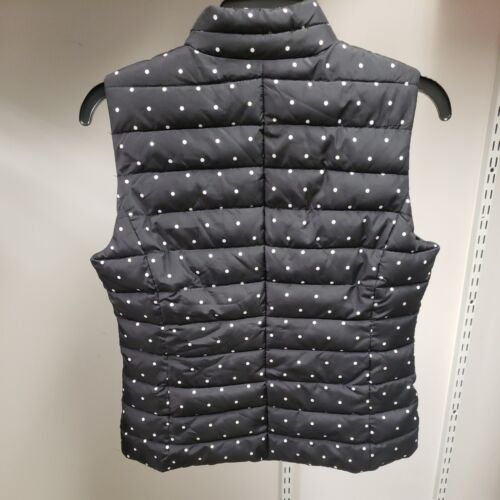 womens puffer vest size xs Color Black with White Dots Brand Colebrook - Picture 2 of 4