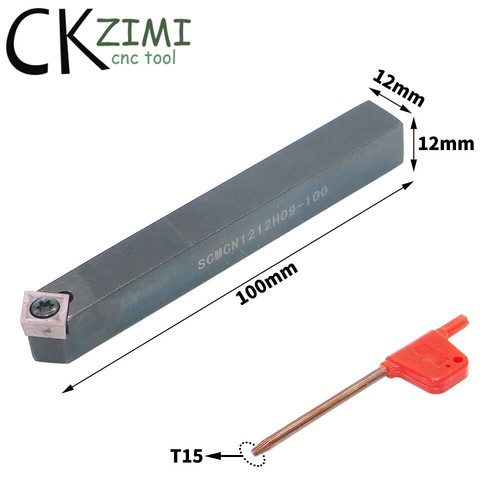 Soporte para herramienta de torneado neutro CNC SCMCN 1212H09-100 12 × 100 mm + 10 piezas CCMT09T304 - Imagen 7 de 8