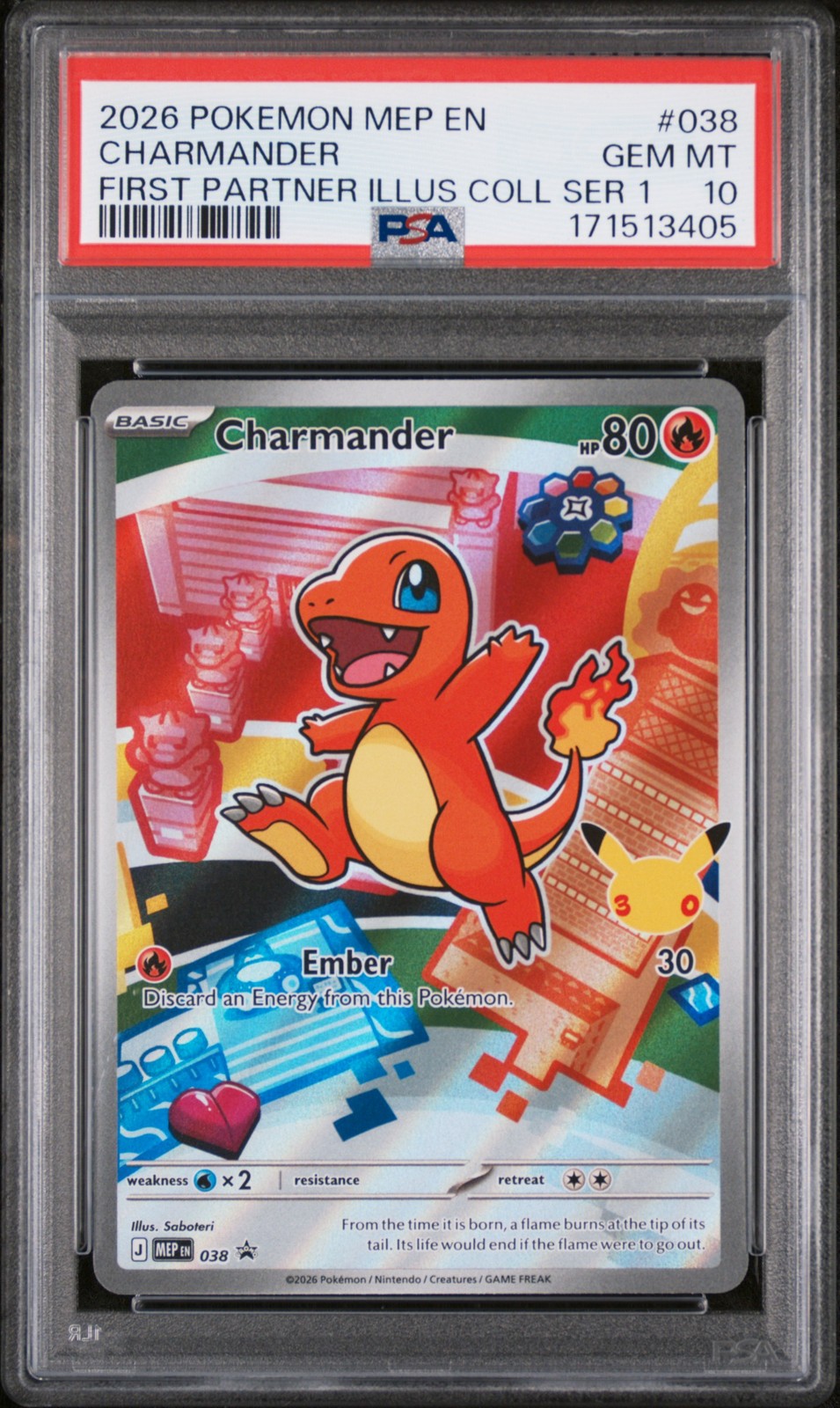 2026 POKEMON MEP EN-ME BLACK STAR PROMO #038 CHARMANDER PSA 10