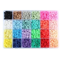 4800X 24 Farben Tonperlen 6Mm Lose Perlen Charms Diy Schmuck Perlen Handwerk