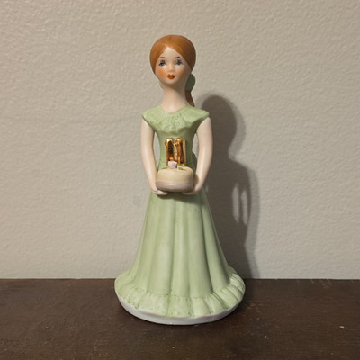 Enesco Growing Up Birthday Girls Porcelain Figurine 1982 eleven Birthday 11