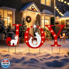 WONDER GARDEN Outdoor Christmas Decorations, 3 PCS Metal Christmas Yard Signs