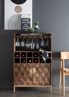 Weinregal Regal 75X115Cm Massivholz Mango & Metall Goldfarbig Neu Ovp!!!