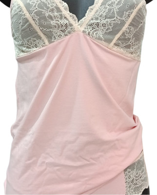 MAGIC DREAM Coordinated Damen Unterwäsche Unterhemd und Slip Skin Rosen Baumwolle und Spitze