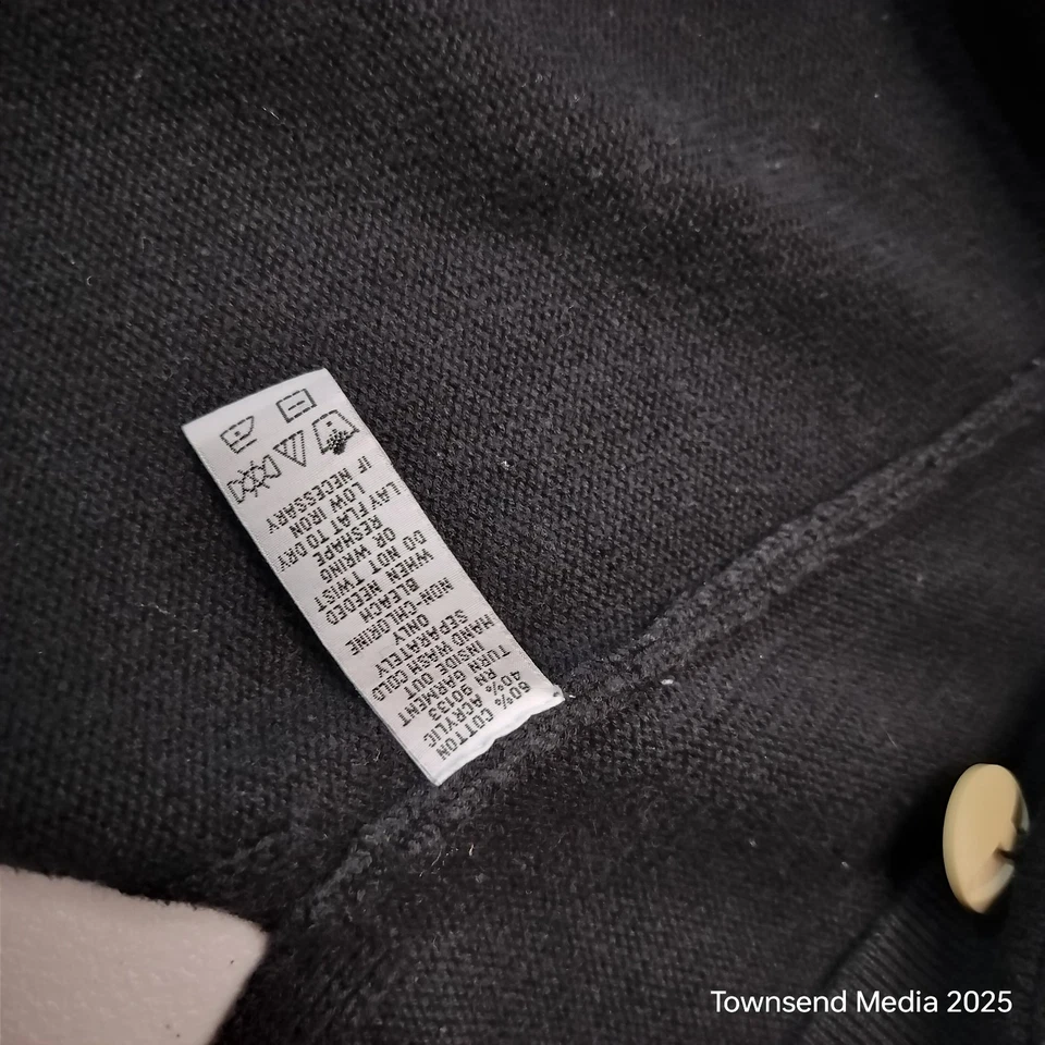 Suéter cárdigan artístico portátil Bob Mackie para mujer XL negro con mangas a rayas Foto 3 de 4