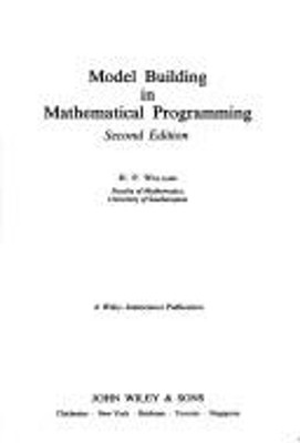 Model Building IN Mathematical Programmierung Taschenbuch H. P.