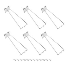 5.94" Easel Back, 6 Sets Metal Picture Frame Back Stand with Screws, Silver Tone
