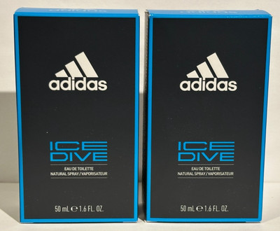Lot Of 2 Adidas ICE DIVE Eau de Toilette Spray Men - 1.6 oz/50 ml each