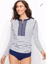 Cabana Life X Talbots Womens UPF 50 Swim Tunic Cover Up Dress, Size Large