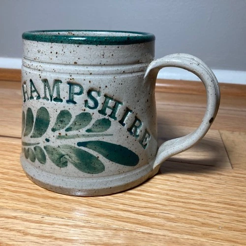 Vtg Salt Glaze Stoneware Pottery Coffee Mug Cup New Hampshire Signed