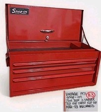 Vintage 1971 Snap-On Tool Box 3 Drawer Top For Chest Flip Top KRA-53 Mechanics