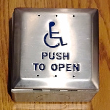 Stainless Steel ADA Wheelchair Push to Open Door Button Switch Plate