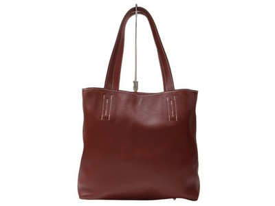Hermes Double Sense 28 JO stamp Manufactured in 2011 Tote bag Handbag Red Leathe