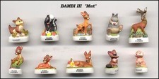Bambi Disney 2004 Rare Set 10 Figurine Miniatures 4cm Porcelaine FEVES France