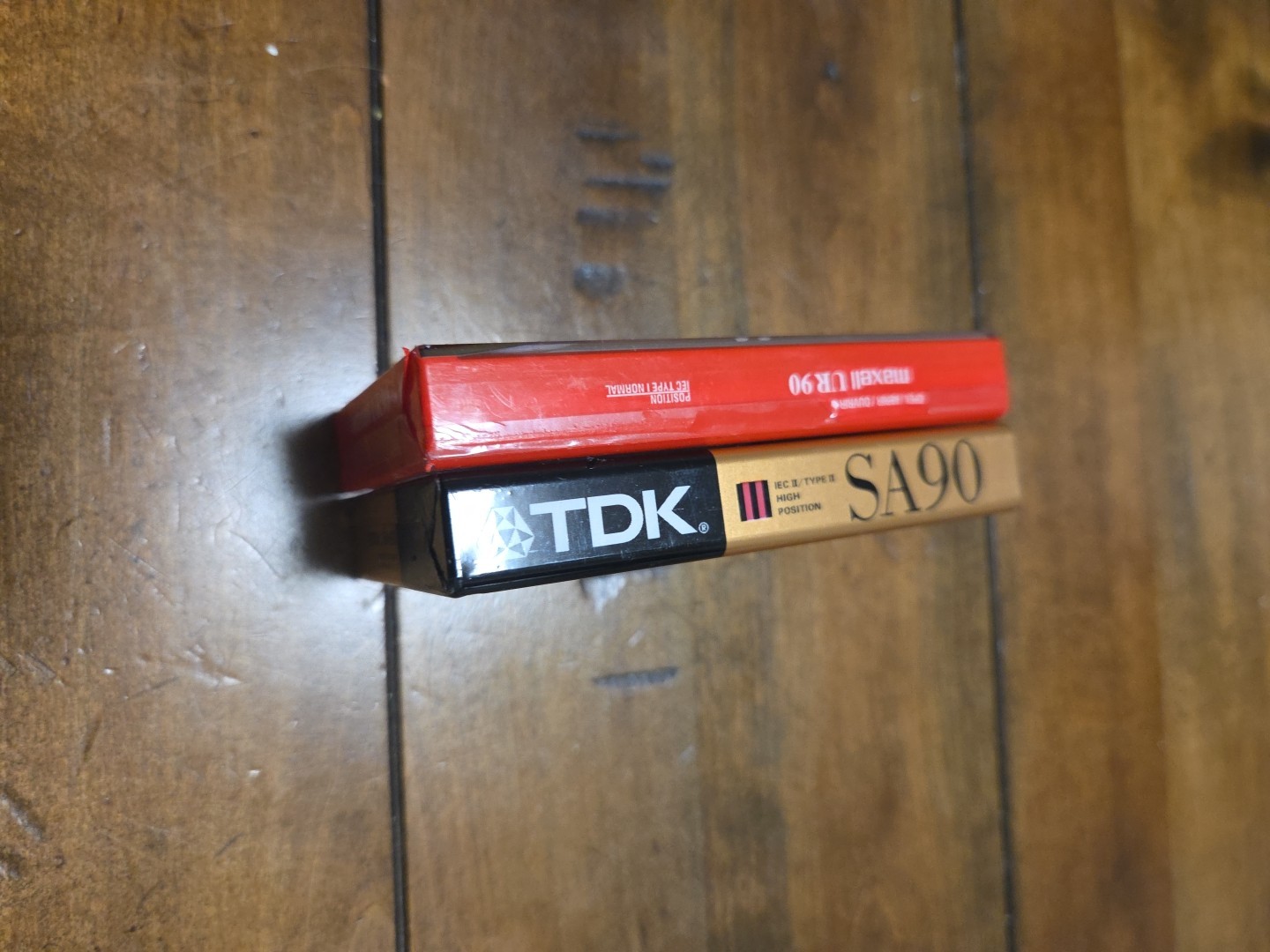 2 Sealed Blank Cassette Tapes Lot TDK SA90 Type II High Position Maxell UR90 NOS image 3