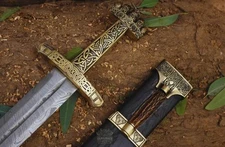 Castle Keep Viking Sword with Scabbard Medieval Sword Damascus Steel Sword