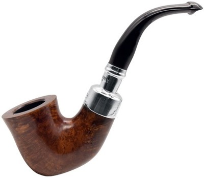 Peterson System Smooth Sterling Silver Spigot Medium Bent Calabash Pipe (305-B)