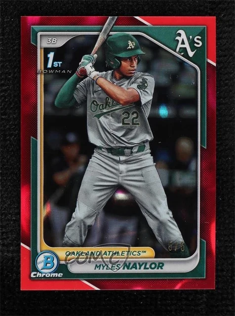 2024 Bowman Chrome Prospects Red Lava Refractor 5/5 Myles Naylor #BCP-136 16z7