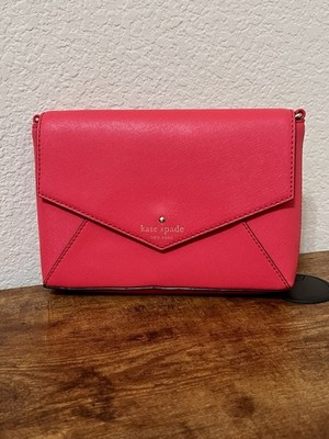 Kate Spade New York Pink Small Crossbody Bag Logo, Magnetic, Lined, Gold