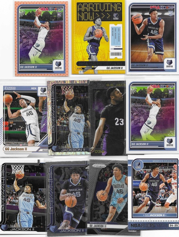 GG Jackson II , 11 Different Card Lot  /  5 RC's  / Memphis Grizzlies