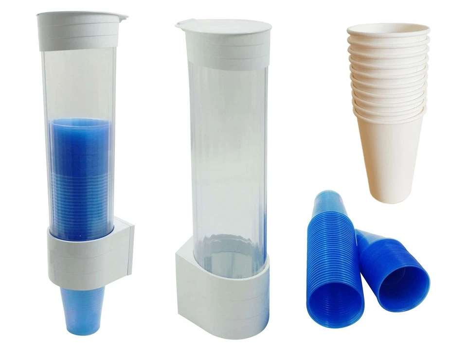 VEPATIM 1x MultiCup Becherspender für Trinkbecher aus Pappe und Kunststoff mit Ø 70mm we