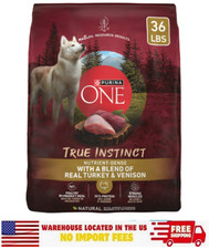 Purina One True Instinct Adult Dry Dog Food, High Protein Turkey Venison 36 lb