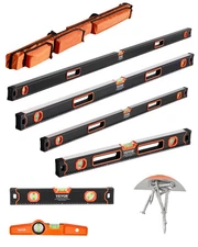 VEVOR 6PCS Magnetic Torpedo Level 78/48/32/24/16/10" Box Leveler Bubble Vials