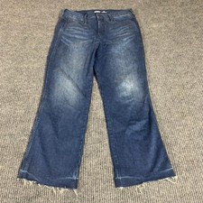 Old Navy Jeans Womens 8 Blue Denim Flare Ankle High Rise Dark Wash Stretch 30x25