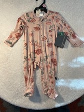 NEW Modern Moments by Gerber 0-3M Pink Floral Footed Sleeper Pajamas