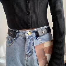 Men Women Buckle-free Elastic Invisible Waist Belt for Jeans No Bulge Hassle