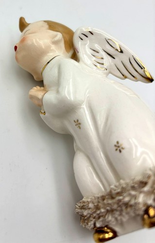 Vntg 1950’s Ardalt Kissing Angel Boy Girl w/ Gold Spaghetti Trim Figurines Japan - Picture 17 of 20