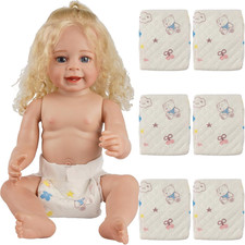 6 Pcs Reborn Baby Doll Diapers Set for 17-24 Inch Babydolls, Reusable Dolls Diap