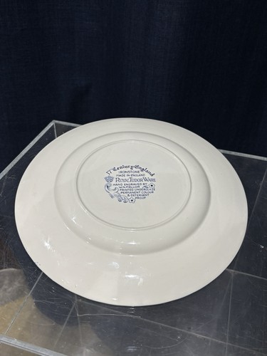 17Century England Ironstone Royal Tudor Blue And White Plate - Picture 4 of 5